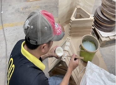 Comprehensive oak wood coffee table factory in Binh Duong