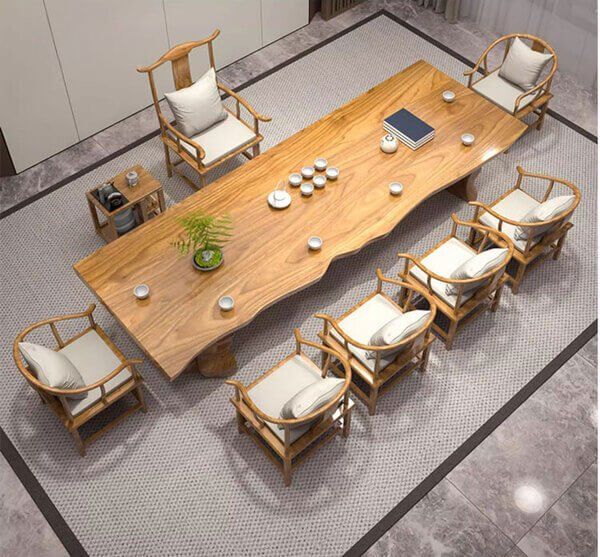 The luxurious and modern family dining table model