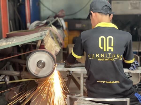 Metal processing at QA Furniture factory