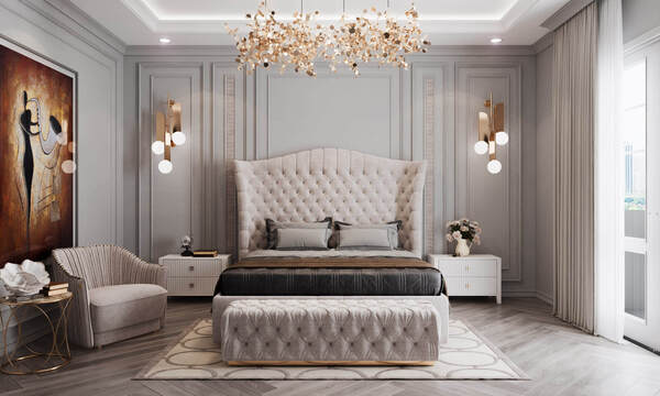 Hotel interior design in a modern classical style