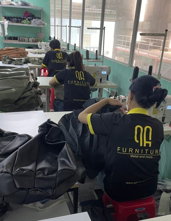 Pictures of the production area, sofa cover of QA Furniture