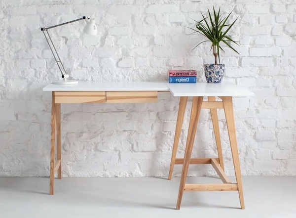 Ash wood desk is designed with a simple, compact style