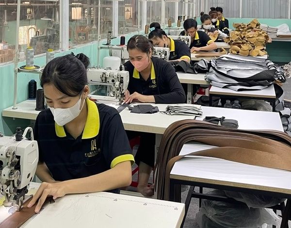 The sewing workshop space in Binh Duong of QA Furniture