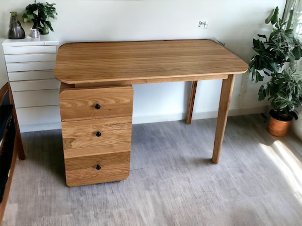 Oak desk is designed with modern style, trendy