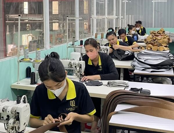 The garment factory at QA Furniture has very high technical standards