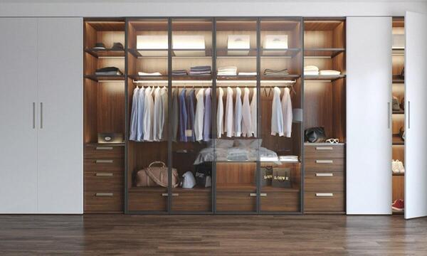 High-quality, luxurious wooden wardrobe