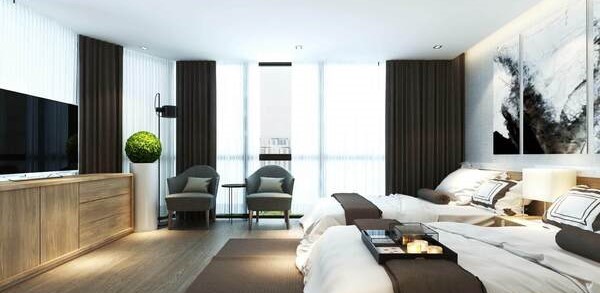 Simple, elegant hotel interior design