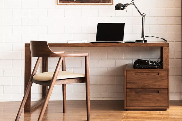 Simple but still luxurious walnut desk model