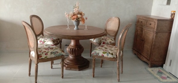 High-class, luxurious walnut wood furniture model